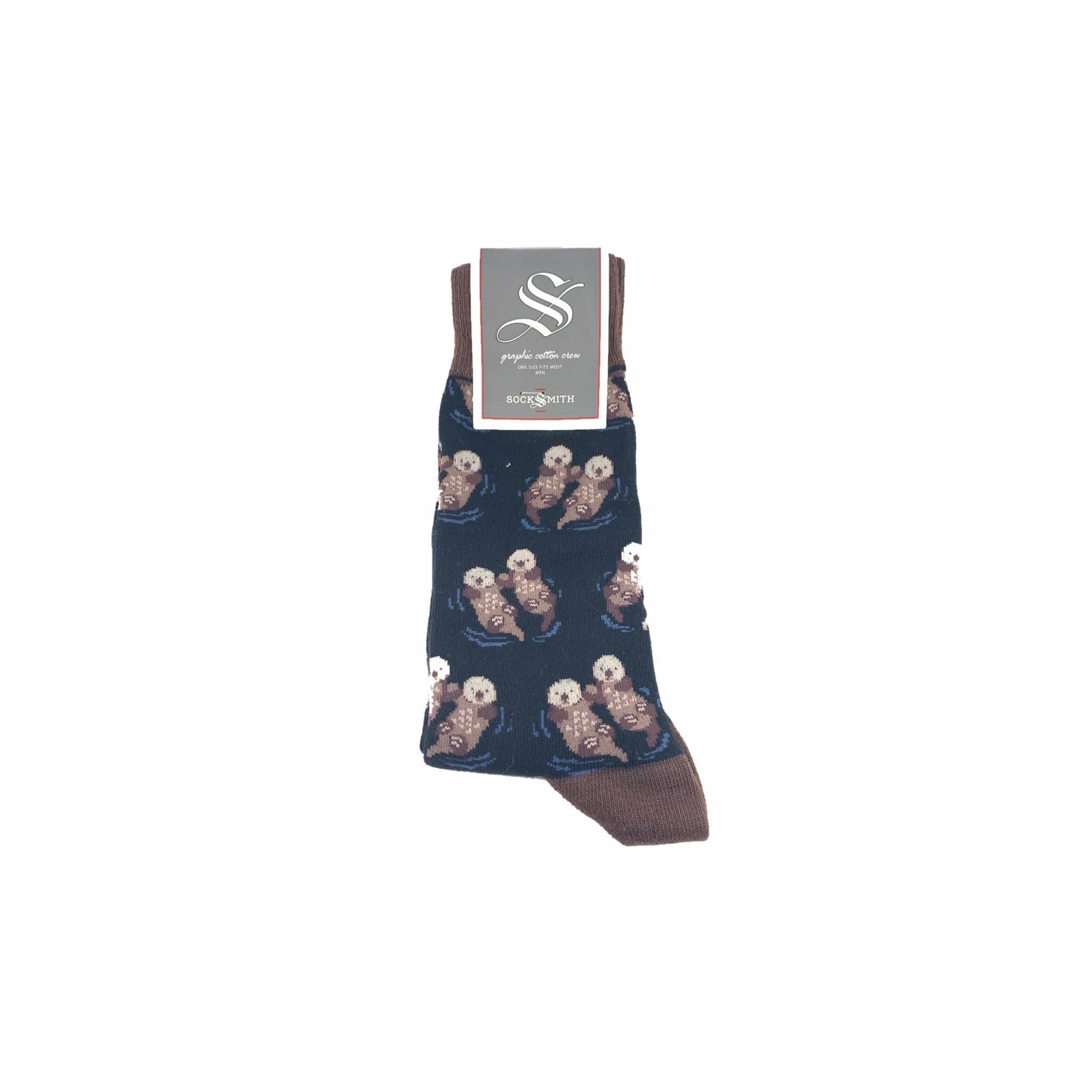 Rigg-socks Sea Otter With Donut For Men Comfortable Sport Socks Black