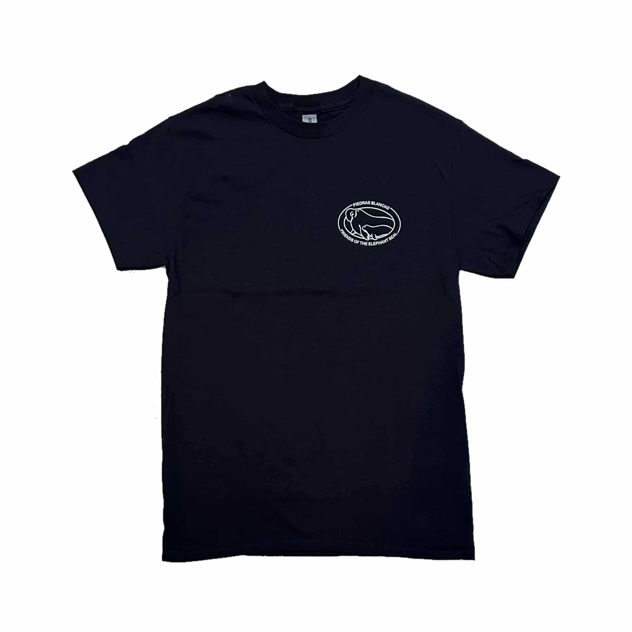 Black Short Sleeve Logo Tee Shirt | Friends of the Elephant Seal