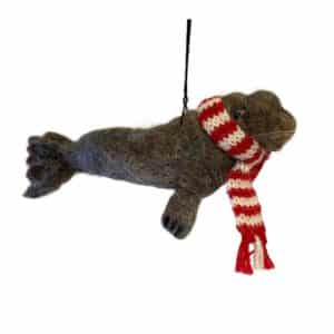 Felted Sculpture Holiday Elephant Seal