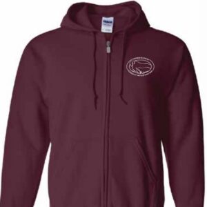 Logo Zipper Hoodie Maroon